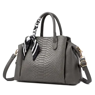 Croc Lux Leather Handbag